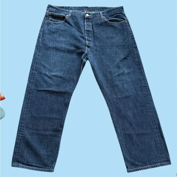 Levi's Original 501 Straight Leg Button-Fly Jeans XX Strong Denim Mens 42x30(28) - Picture 2 of 8